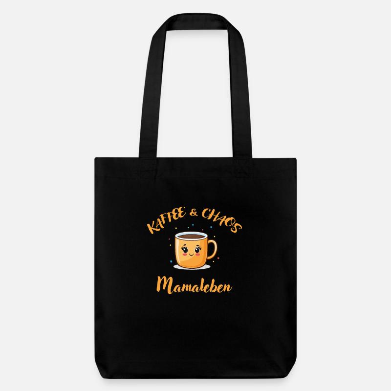 Kaffee & Chaos Mamaleben - Stanley/Stella recycelter Heavyweight Stoffbeutel - Schwarz