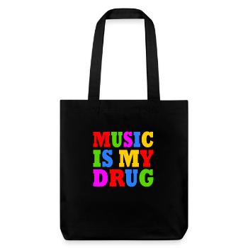 music is my drug - Tote bag épais recyclé Stanley/Stella - noir - Devant