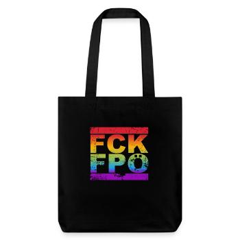 FCK FPÖ - Montrer l’exemple contre la droite et les LGBTQ - Tote bag épais recyclé Stanley/Stella - noir - Devant