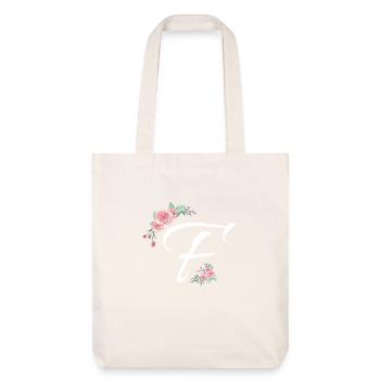 Lettre f fleurs - Tote bag épais recyclé Stanley/Stella - blanc cassé - Devant