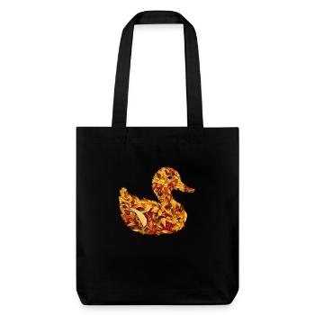 Ente Herbstlich Herbstlaub - Stanley/Stella recycelter Heavyweight Stoffbeutel - Schwarz - Vorne