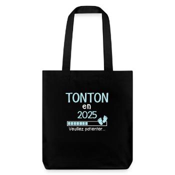 Tonton en 2025 cadeau futur tonton - Tote bag épais recyclé Stanley/Stella - noir - Devant