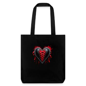 Corset coeur gothique - Saint Valentin Occulte - Tote bag épais recyclé Stanley/Stella - noir - Devant