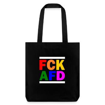 Fck afd - Stanley/Stella recycelter Heavyweight Stoffbeutel - Schwarz - Vorne