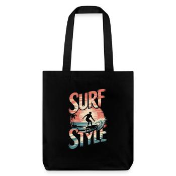 surf style et soleil vintage - Tote bag épais recyclé Stanley/Stella - noir - Devant