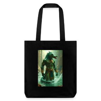 Sobek, crocodile-headed godin the Nil - Stanley/Stella Heavyweight Recycled Tote Bag - black - Front