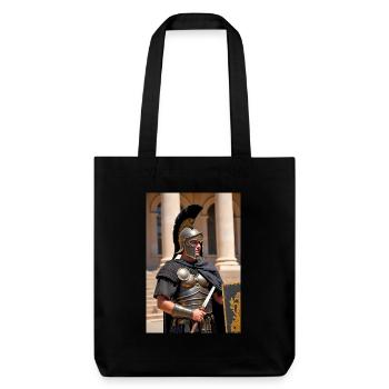 Shadow guard waits, Slavic wolves howl beneath Rom - Stanley/Stella Heavyweight Recycled Tote Bag - black - Front