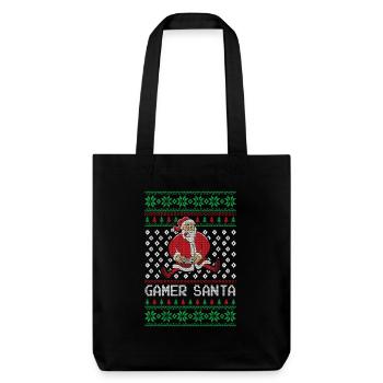 gamer Noël cadeau de Noël de chandail laid - Tote bag épais recyclé Stanley/Stella - noir - Devant