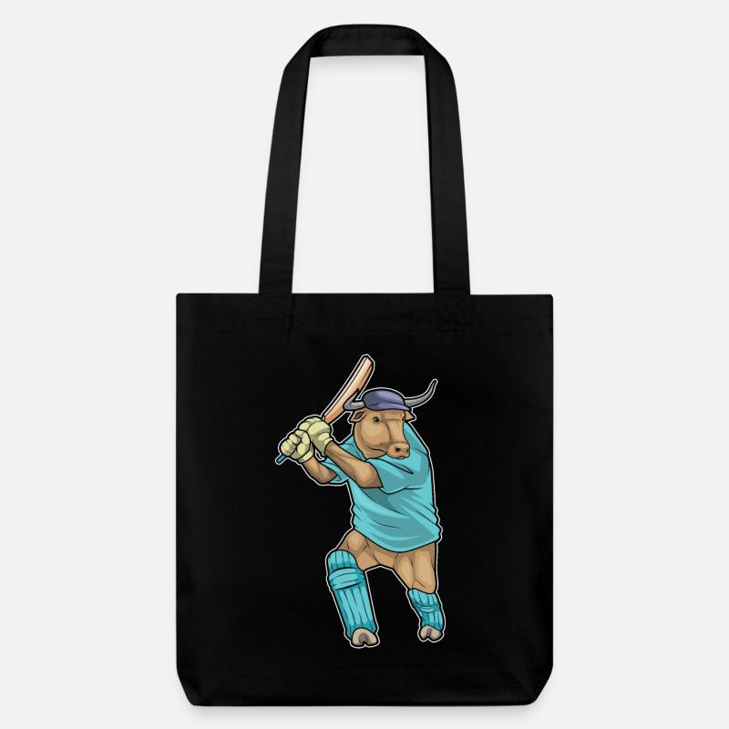 Bull Cricket Batte de cricket - Tote bag épais recyclé Stanley/Stella - noir