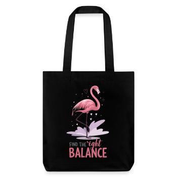 Trouver le bon équilibre Yoga de motivation flamant rose - Tote bag épais recyclé Stanley/Stella - noir - Devant