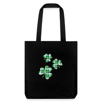 3 Shamrocks en tartan irlandais de la Saint-Patrick - Tote bag épais recyclé Stanley/Stella - noir - Devant