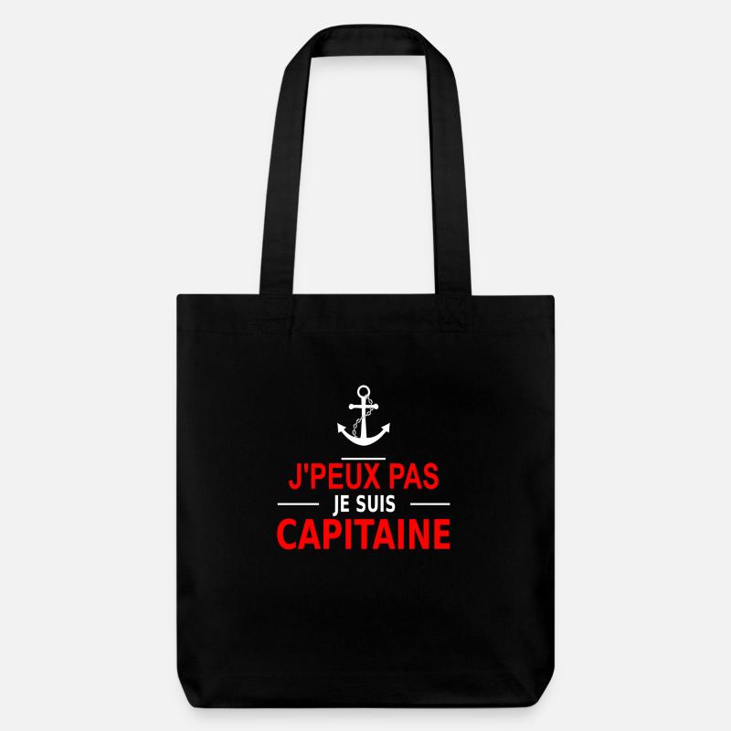 j'peux pas je suis capitaine - Stanley/Stella recycelter Heavyweight Stoffbeutel - Schwarz