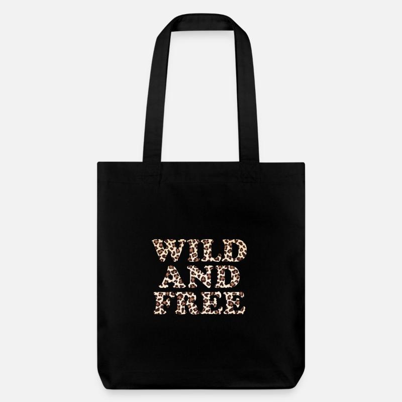 WILD AND FREE - Stanley/Stella recycelter Heavyweight Stoffbeutel - Schwarz