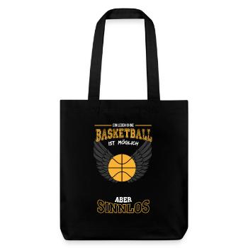 Basketball Leben sinnlos - Geschenk - Stanley/Stella recycelter Heavyweight Stoffbeutel - Schwarz - Vorne