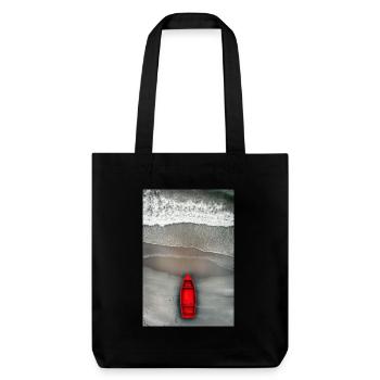 Red Boat on Grey Shore - Stanley/Stella Heavyweight Recycled Tote Bag - black - Front