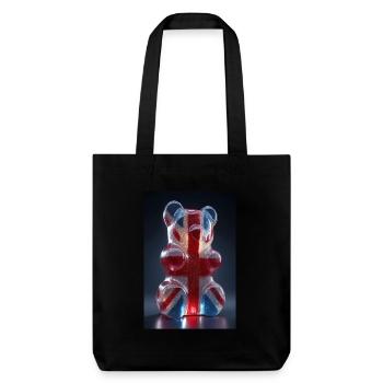 Gummibärchen mit britischer Flagge - Stanley/Stella recycelter Heavyweight Stoffbeutel - Schwarz - Vorne
