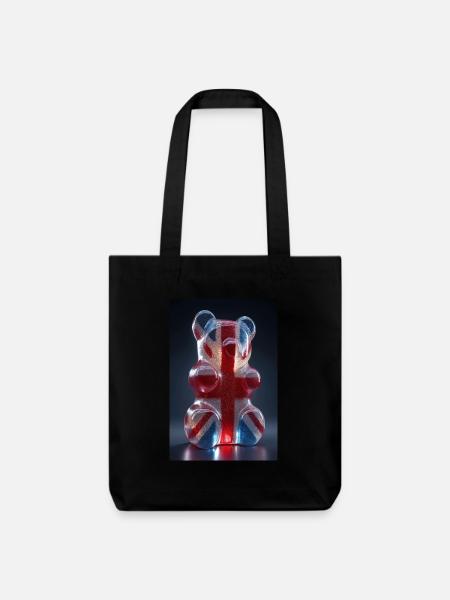 Gummibärchen mit britischer Flagge - Stanley/Stella recycelter Heavyweight Stoffbeutel - Schwarz
