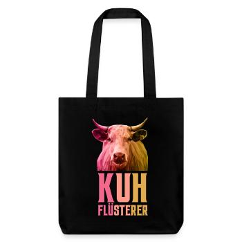 Kuh Flüsterer Bauer Landwirt Farmer - Stanley/Stella recycelter Heavyweight Stoffbeutel - Schwarz - Vorne