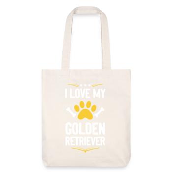 Ich liebe meinen Golden Retriever - Stanley/Stella recycelter Heavyweight Stoffbeutel - Naturweiß - Vorne