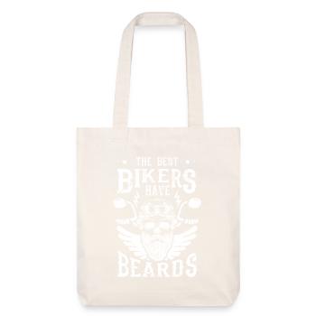 The best bikers have beards - skull motorcycle - Stanley/Stella recycelter Heavyweight Stoffbeutel - Naturweiß - Vorne