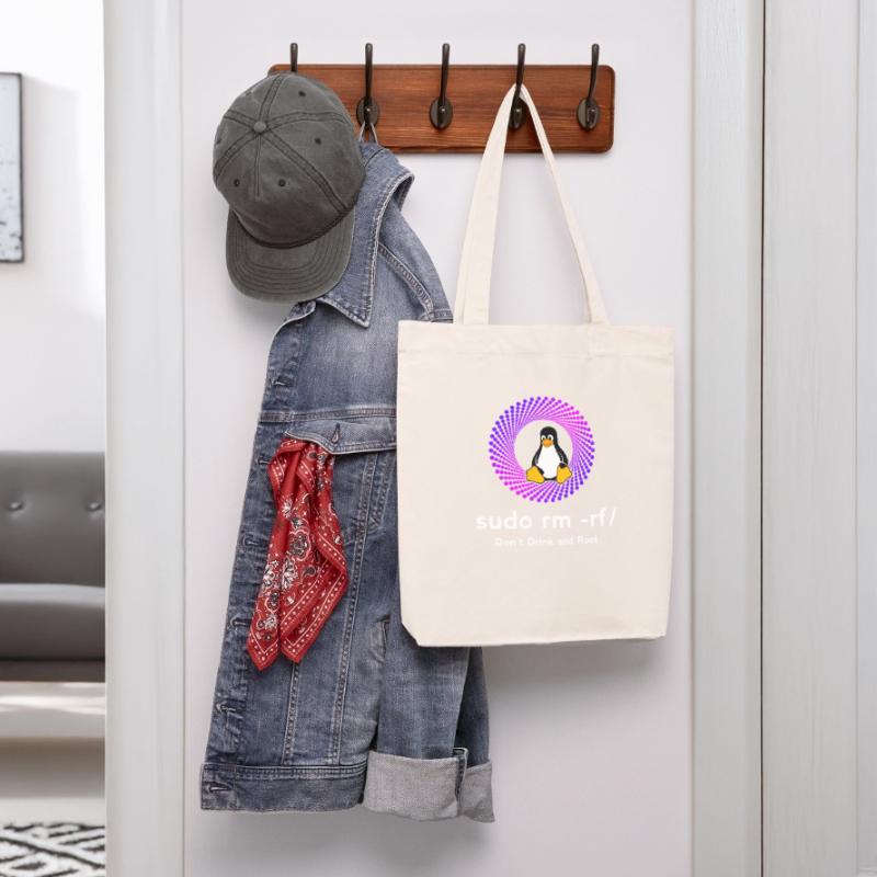 Ordinateur Sys admin Penguin Nerd pc sudo rm -rf cod Tote bag épais recyclé Stanley/Stella
