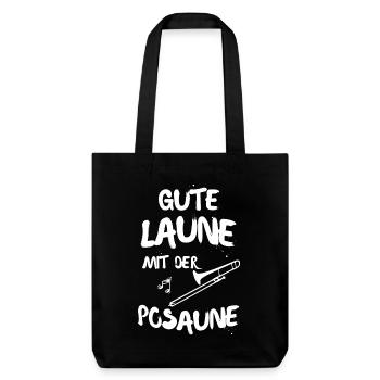 GUTE LAUNE MIT DER POSAUNE - Stanley/Stella recycelter Heavyweight Stoffbeutel - Schwarz - Vorne