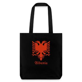 Albanischer Adler T-Shirt - Stanley/Stella recycelter Heavyweight Stoffbeutel - Schwarz - Vorne