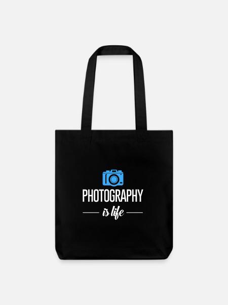 Photography is life - photographer - take pictures - Stanley/Stella Heavyweight Recycled Tote Bag - black