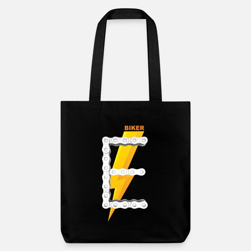 E-Biker Shirt Gift Icon Logo - Stanley/Stella Heavyweight Recycled Tote Bag - black