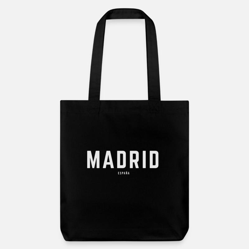 Madrid Spain - Stanley/Stella recycelter Heavyweight Stoffbeutel - Schwarz