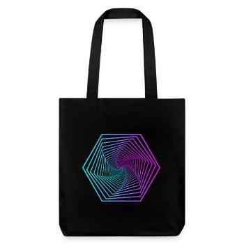 Gradient en spirale de polygone néon - Tote bag épais recyclé Stanley/Stella - noir - Devant