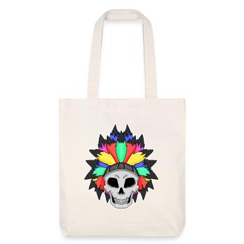 Regenbogen Totenkopf LGBT - Stanley/Stella recycelter Heavyweight Stoffbeutel - Naturweiß - Vorne