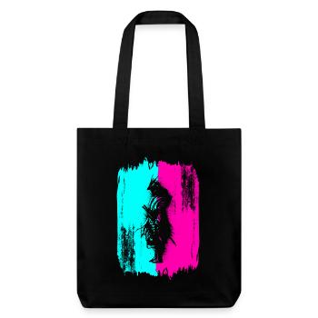 Samurai In A Turquoise And Pink Frame - Stanley/Stella Heavyweight Recycled Tote Bag - black - Front