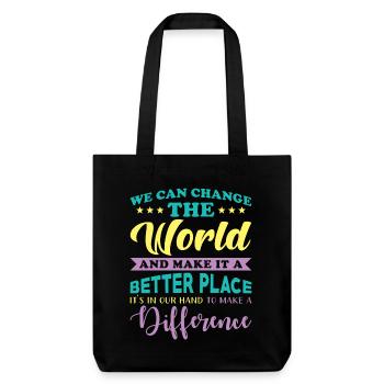Beautiful saying better world - Stanley/Stella Heavyweight Recycled Tote Bag - black - Front