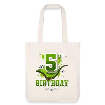 5th birthday football 5 years - Stanley/Stella Heavyweight Recycled Tote Bag - natural white - Front