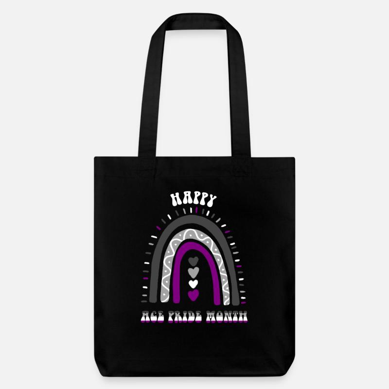 Happy Ace Pride Mois Asexuel Boho Rainbow - Tote bag épais recyclé Stanley/Stella - noir
