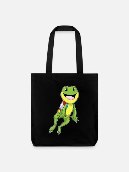 Frosch Jetpack - Stanley/Stella recycelter Heavyweight Stoffbeutel - Schwarz