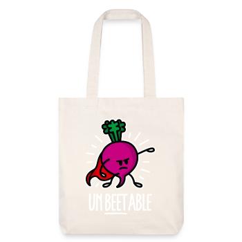 Funny Beets Beetroot Superhero Word Game Cartoon - Stanley/Stella Heavyweight Recycled Tote Bag - natural white - Front