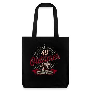 49. Geburtstag Oldtimer - Stanley/Stella recycelter Heavyweight Stoffbeutel - Schwarz - Vorne