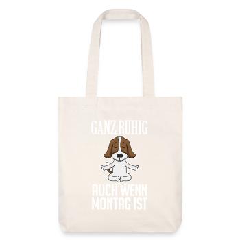 Basset Hound - Stanley/Stella recycelter Heavyweight Stoffbeutel - Naturweiß - Vorne