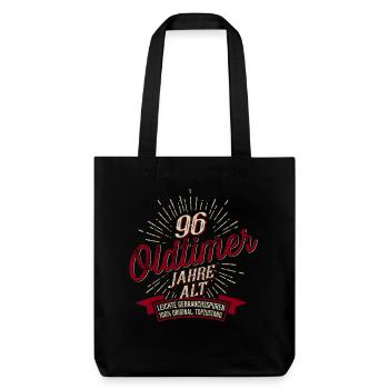 96. Geburtstag Oldtimer - Stanley/Stella recycelter Heavyweight Stoffbeutel - Schwarz - Vorne