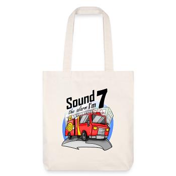 7 ans Jeune camion de pompiers voiture - Tote bag épais recyclé Stanley/Stella - blanc cassé - Devant