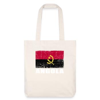 Angola Flagge Grunge Angola Fahne - Stanley/Stella recycelter Heavyweight Stoffbeutel - Naturweiß - Vorne