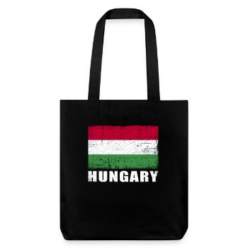 Ungarn Flagge Grunge Ungarn Fahne - Stanley/Stella recycelter Heavyweight Stoffbeutel - Schwarz - Vorne