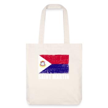 Drapeau de Saint-Martin Grunge Drapeau de Saint-Martin - Tote bag épais recyclé Stanley/Stella - blanc cassé - Devant