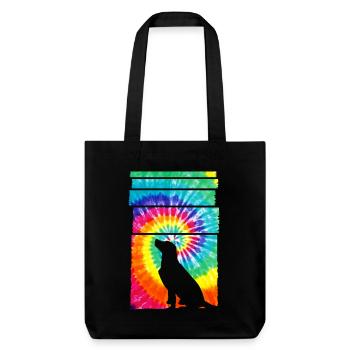 Dog Hippie Tie Dye - Stanley/Stella recycelter Heavyweight Stoffbeutel - Schwarz - Vorne