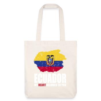 Drapeau de l’Équateur - Tote bag épais recyclé Stanley/Stella - blanc cassé - Devant