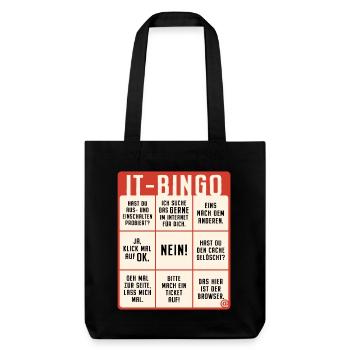 IT Support Bingo Service Desk IT Helpdesk Sysadmin - Stanley/Stella recycelter Heavyweight Stoffbeutel - Schwarz - Vorne