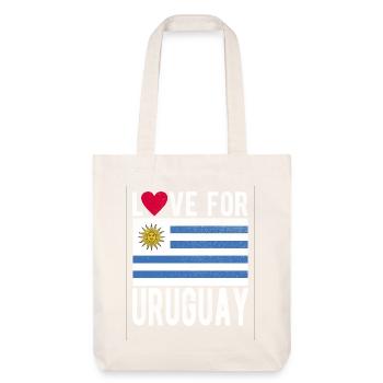 Uruguay Fahne - Stanley/Stella recycelter Heavyweight Stoffbeutel - Naturweiß - Vorne