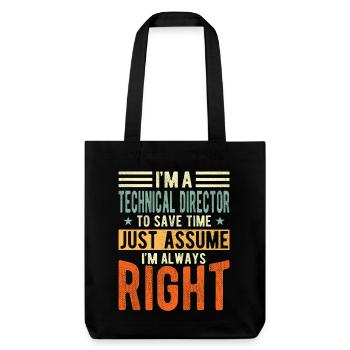 Directeur technique - Tote bag épais recyclé Stanley/Stella - noir - Devant